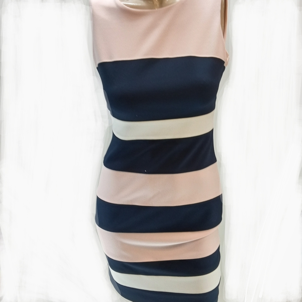 Calvin Klein Dress Size 6 Color Navy Blue, Pink, White